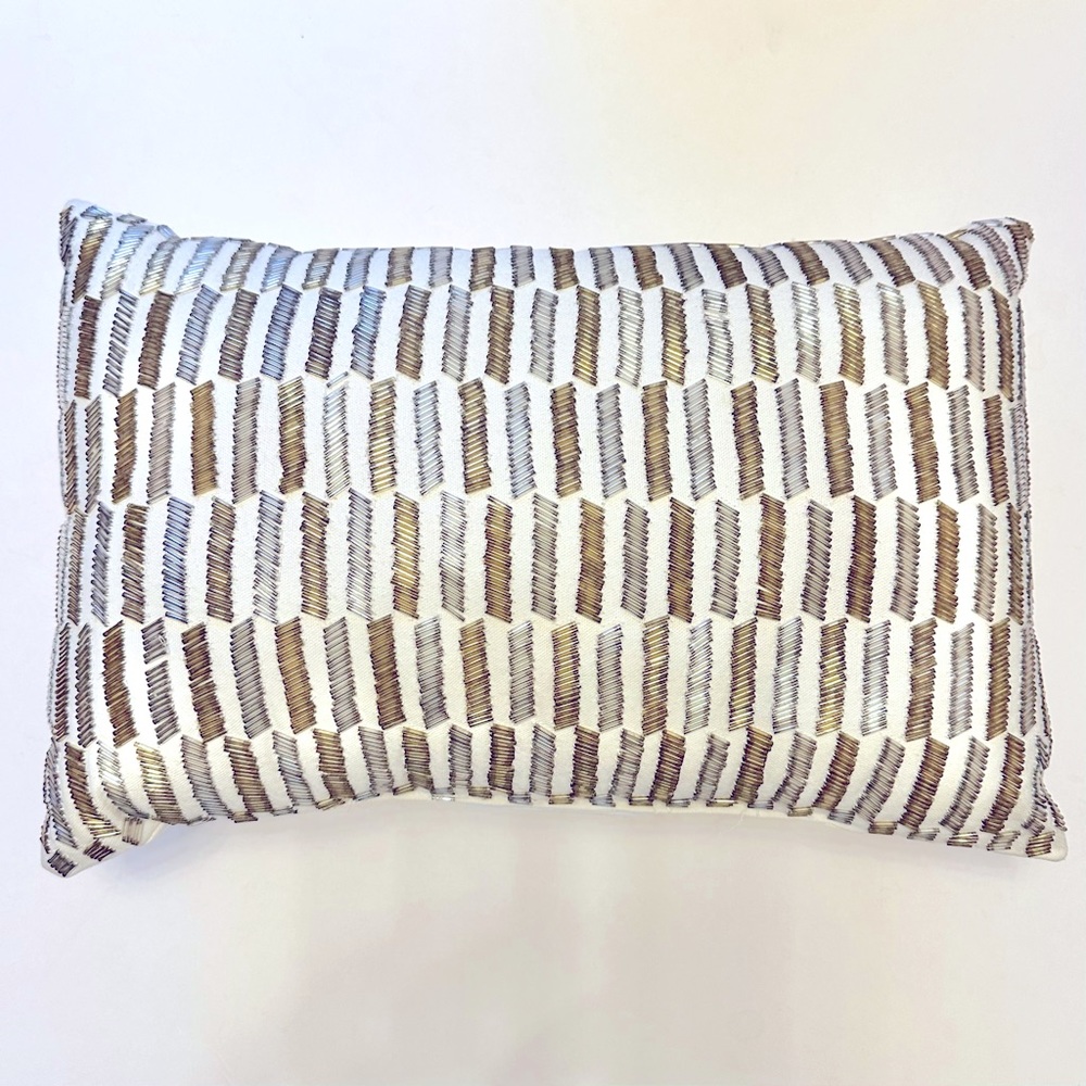 Nate Berkus for Target Silver and Gold Beaded Throw Pillow - Picture 1 of 3
